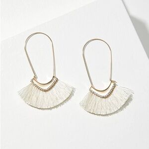 LOFT Rhinestone Fabric Hoop Earrings